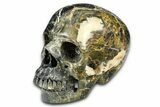 Realistic, Orange Calcite and Brecciated Matrix Skull #382188-2